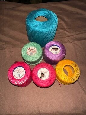 Pearl Cotton Thread Set in Teal, Mint, Purple, Pink & Gold